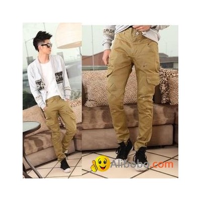Mens casual overalls male slim pants multi-pockets pants male leisure trouserspicture1