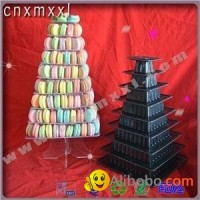 Macarons Square Plastic Tower Stand