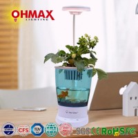 OHMAX Smart Self-cleaning Aquaponics Fish Tank With Hydroponic Pot & Desk Lamp