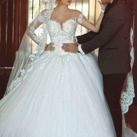 Ball Gown Long Sleeves Wedding Dress