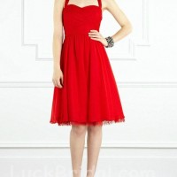 A Line Chiffon Bridesmaid Dress Ruffled Lace Bridesmaid Gown