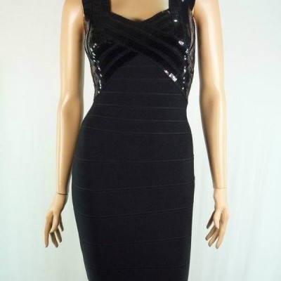 Black high quality lady bandage dresspicture1