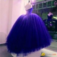 Crystals Beads Prom Dresses  Pageant Blue Custom Prom Party Dresses