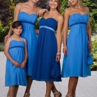 Strapless Sweetheart Calf Length Custom Chiffon Junior Bridesmaid Dress M054