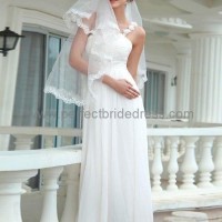 Chiffon One-Shoulder Column Destination  Wedding Gown Bridal Dress WD-3525