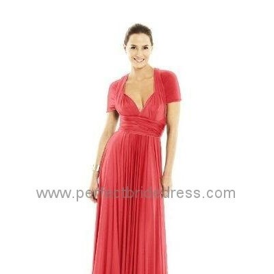 Chiffon V-Neck Empire Long Bridesmaid Dress BK-309picture1