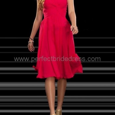 Chiffon Strapless A-Line Short Bridesmaid Dress Wedding Gowns P-3374picture1