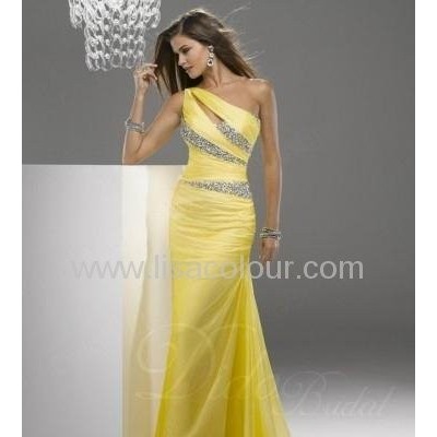one shoulder beaded dress floor lengthpicture1