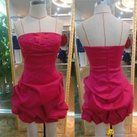 2012 Red Applique Princess Style Evening Dancing Dress