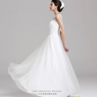 Spring and Summer fashion shoulder lace floor length wedding dress 145