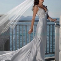 Beaded Sexy Beach Wedding Dress