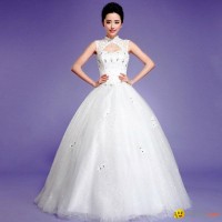 spring word shoulder princess elegant and stylish simplicity  wedding dress
