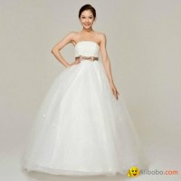 luxury women bow waist floor length Bra straps sweet princess wedding dresses 24