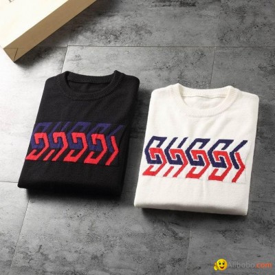 mirror logo print sweatshirt Men Cotton Knit sweaterspicture1