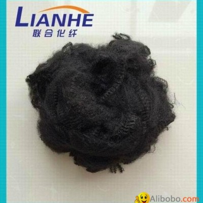 factory sell recycled black color polyester staple fiberpicture1