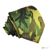 Handmade Classic Army Camouflage Silk Woven Military Necktie