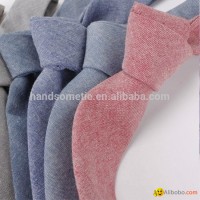 Hot Sale Plain Pure Cotton Mens Casual Chambray Neckties