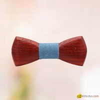 MBT216 New Design fashion 3D customized redwood wooden bow tie for wedding