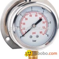 63mm 2.5" Radial Glycerine Filled Pressure Gauge Crimped Type With Back Flange
