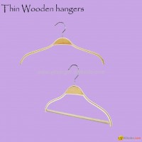 HW-02 nonslip thin wooden hangers for women clothing