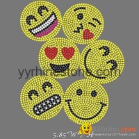 Smile Smiley Face Emoji rhinestone transfers