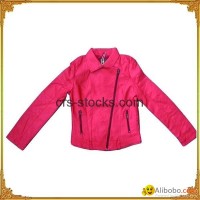 Ladie's Zipper Washed PU Jacket-Wholesale Only