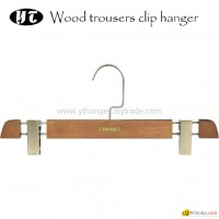 HW-04 beech wooden trousers clip hangers