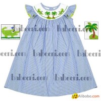 Lovely owls smocked bishop dress