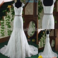 ivory color french lace mermaid wedding dress designer wedding dress 2013