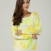 Ladies Fashion Print Knitted Sweater Pullover