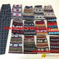 Customize Christmas warm fleece warm fur lined leggings for fashion women