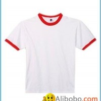 Rib round collar T-shirts (get) hitting scene