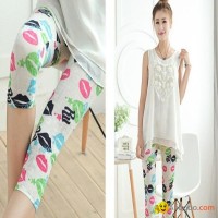WL-127 Korean Printing Elastic Mesh Leggings