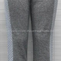 Ladies terry jogger with quilted pattern at side